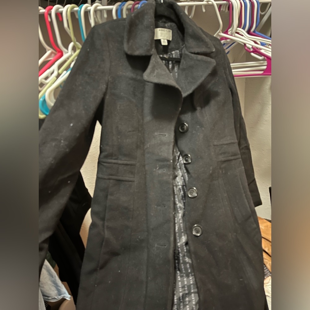 Women’s black wool blend pea coat